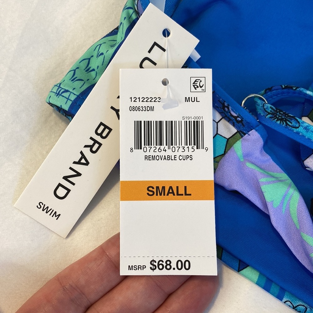 Lucky Brand Tribal Chic Halter Bikini Top Small NWT - Picture 5 of 5